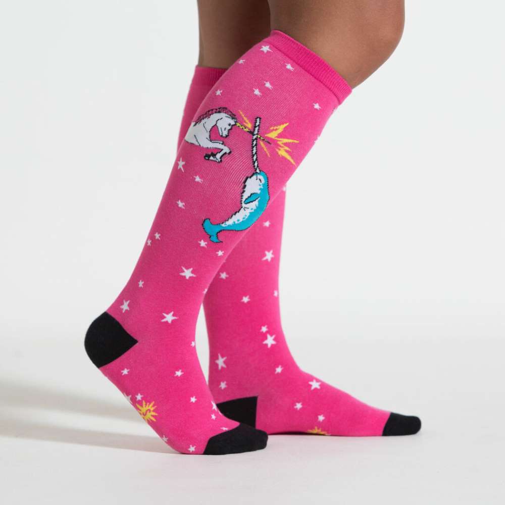 Unicorn vs Narwhal Knee High Socks