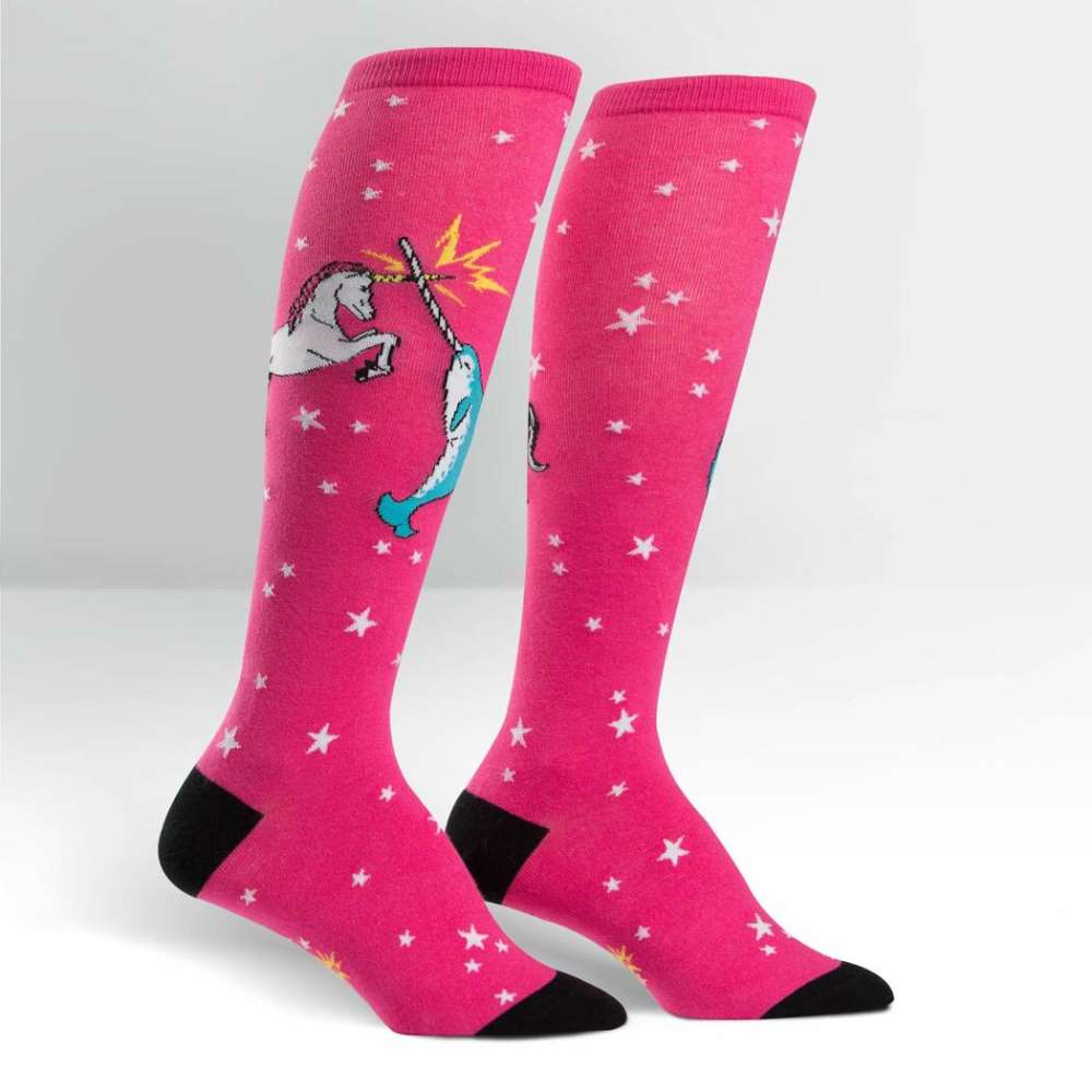 Unicorn vs Narwhal Knee High Socks