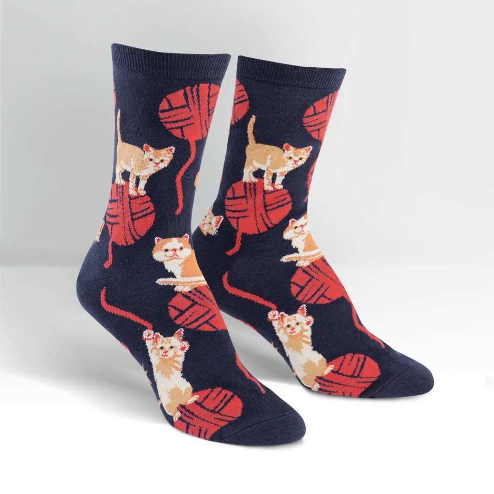 Kitten Knittin’ Crew Socks