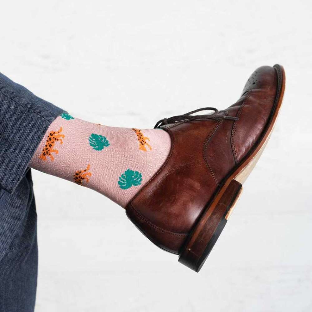 Men’s Luxe Leopard Dress Socks