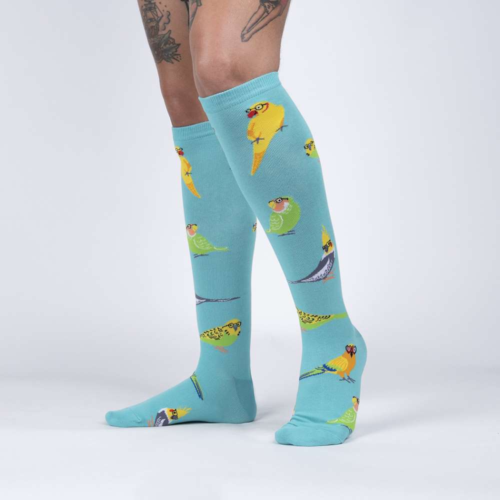 Pretty Birds Knee High Socks