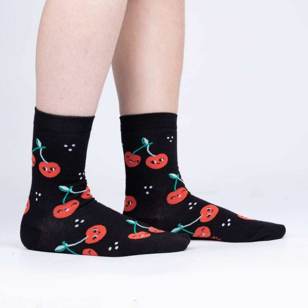 Mon Cherry Crew Socks