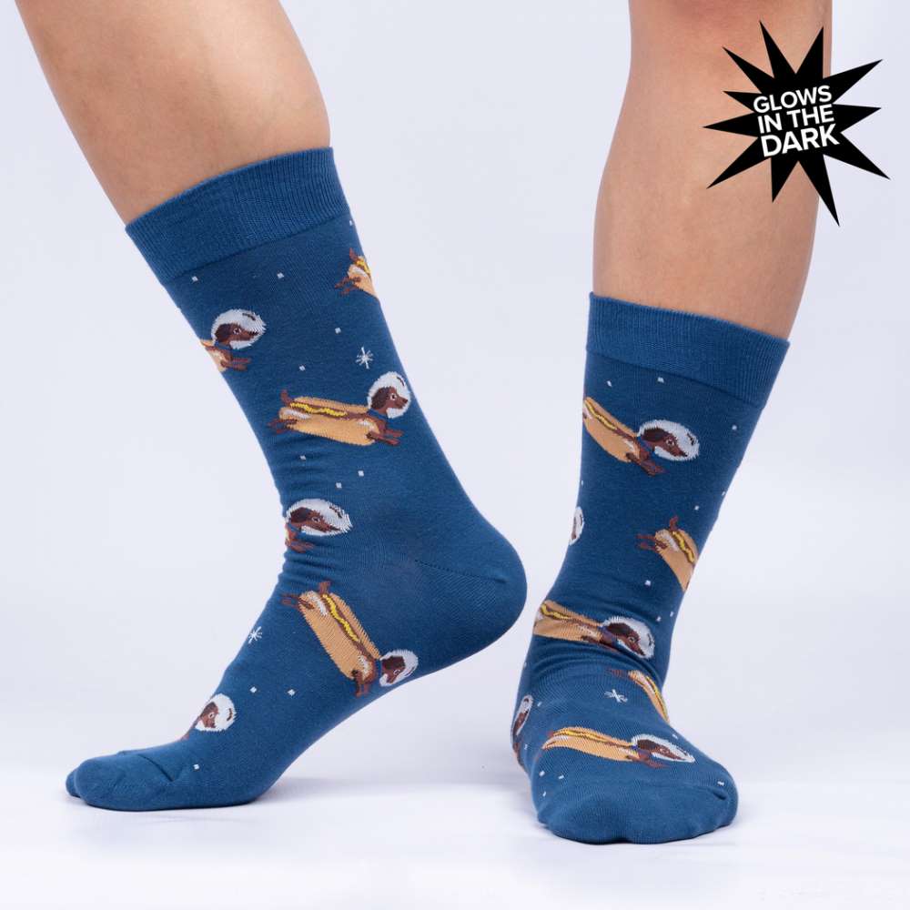 Weiner Dogs, In Space! Men’s Crew Socks