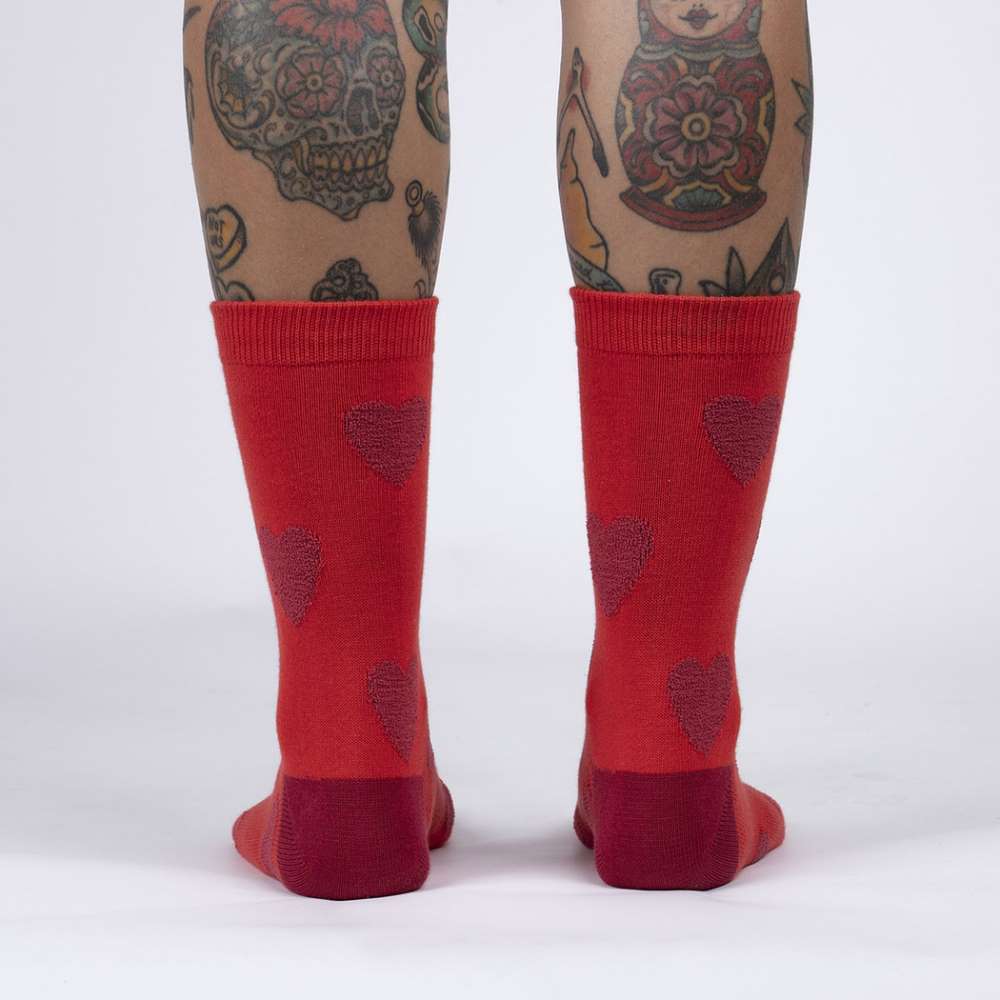 Sweet Hearts Crew Socks (Red)