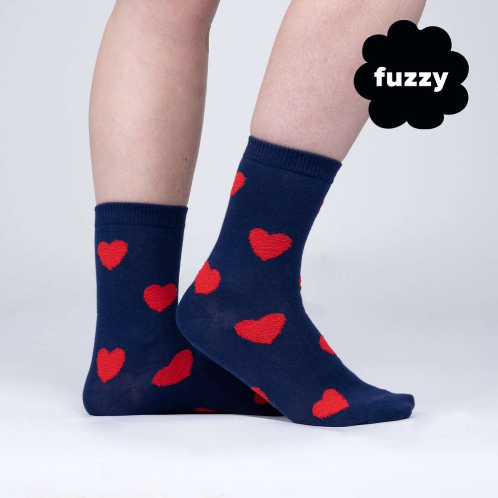 Sweet Hearts Crew Socks (Navy)