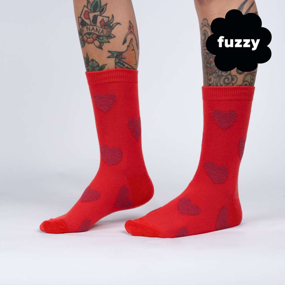 Sweet Hearts Crew Socks (Red)