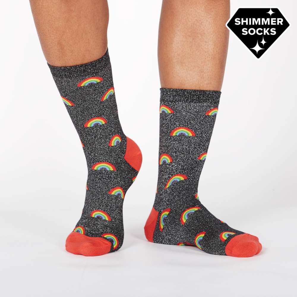 Glitter Over the Rainbow Crew Socks