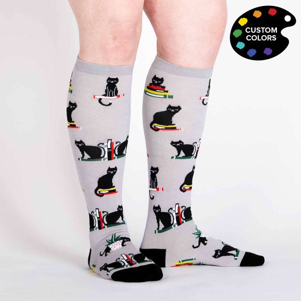 Booked for Meow Knee High Socks