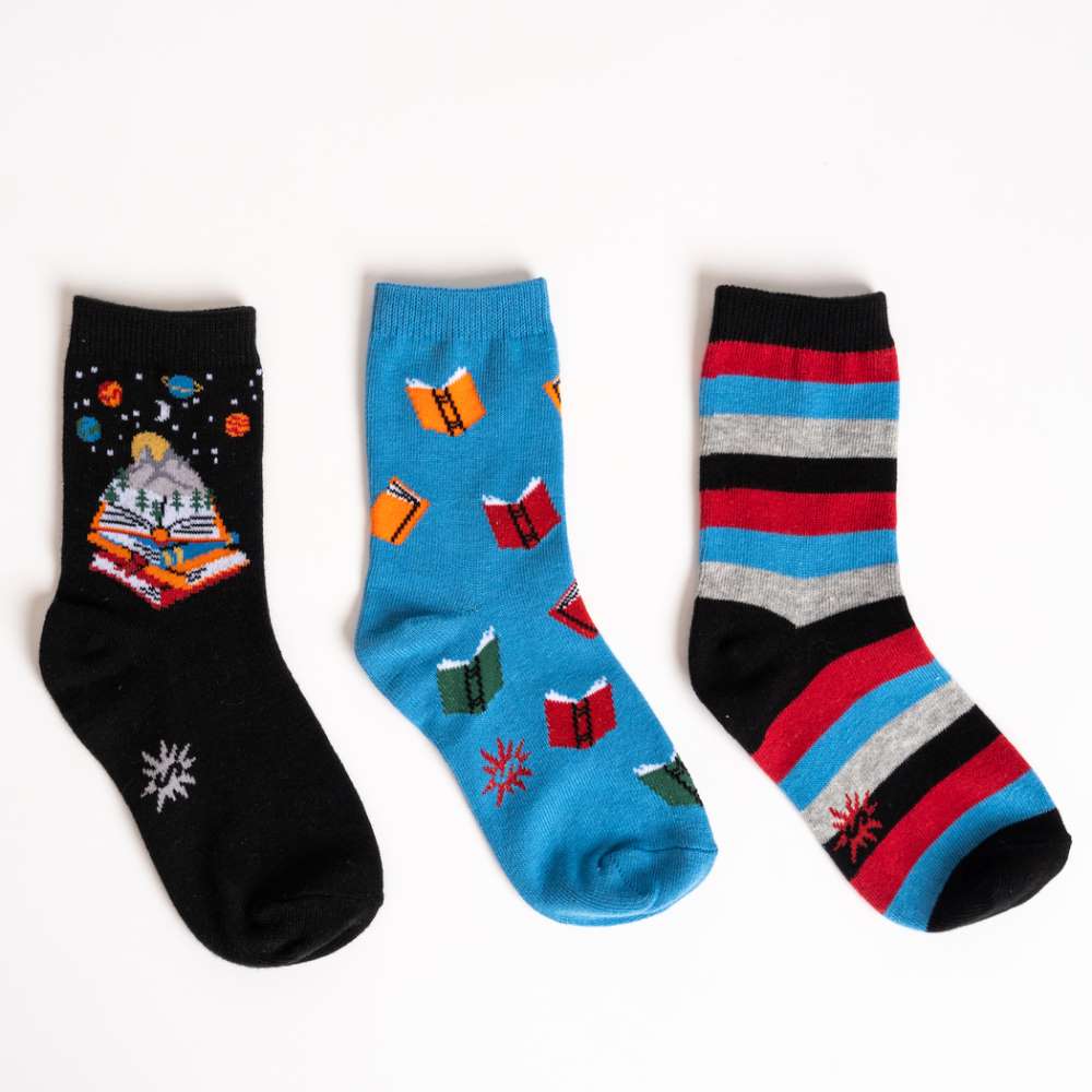 Take a Look, It??s in a Book Junior Crew Socks 3-Pack