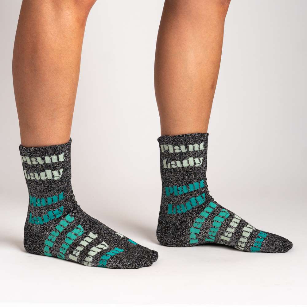 Plant Lady Turn Cuff Crew Socks