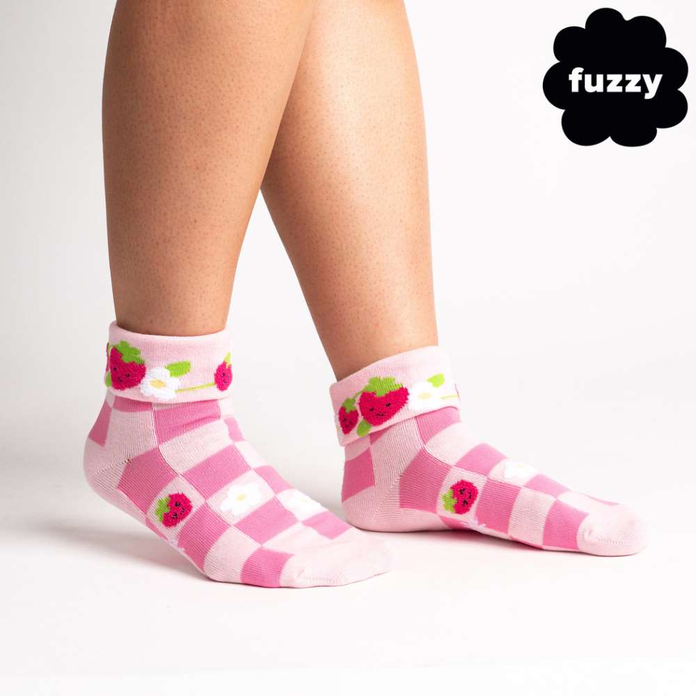 Berry Cute Turn Cuff Socks