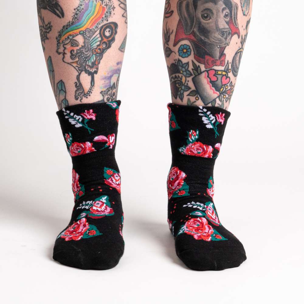 Rose City Turn Cuff Socks