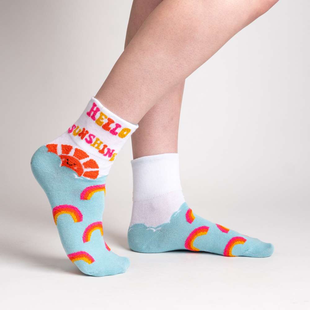 Hello Sunshine Turn Cuff Socks